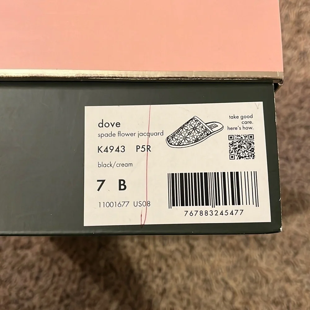 Kate Spade Flower Jacquard Dove Slippers NIB Sz 7